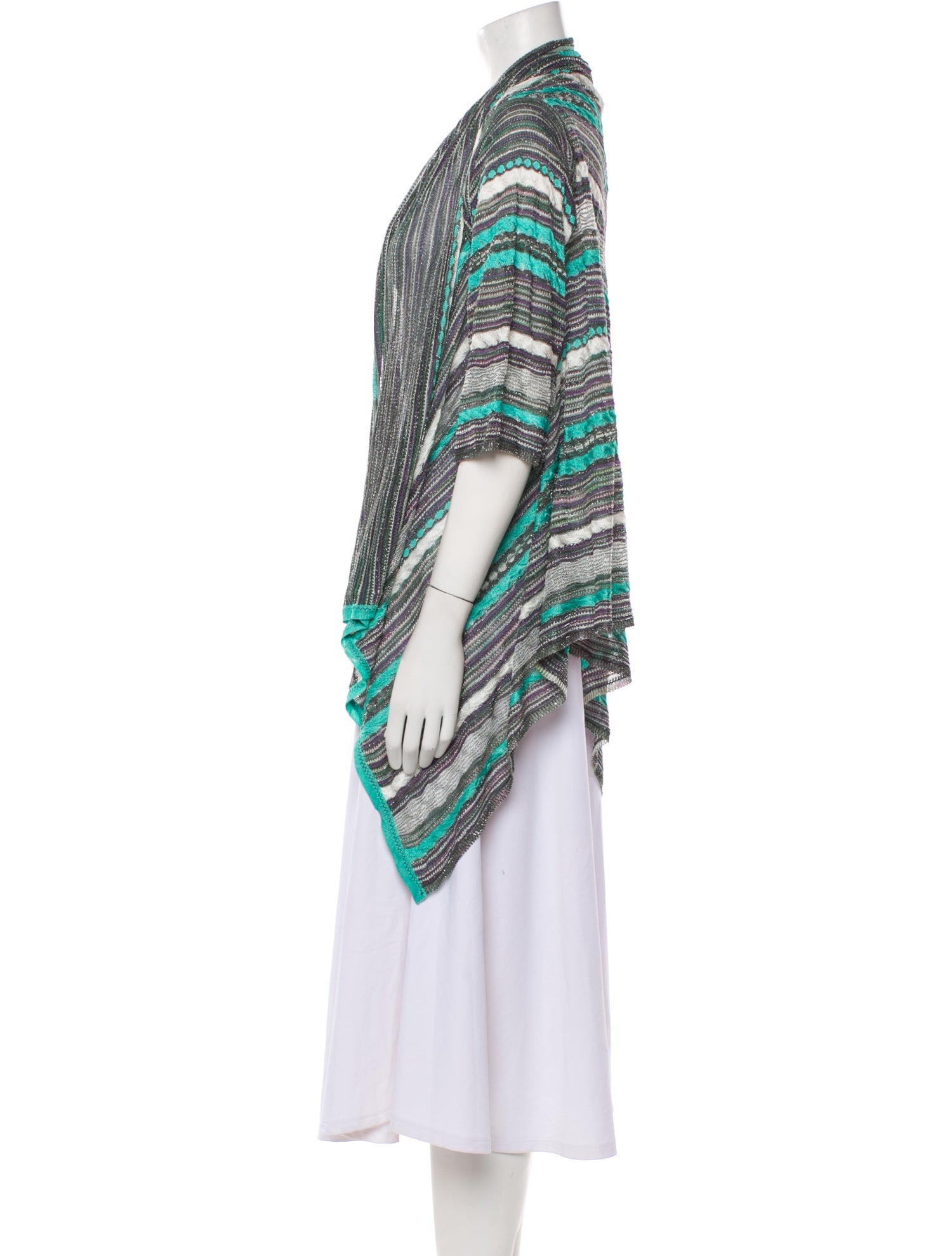 M Missoni Striped Open Front Sweater