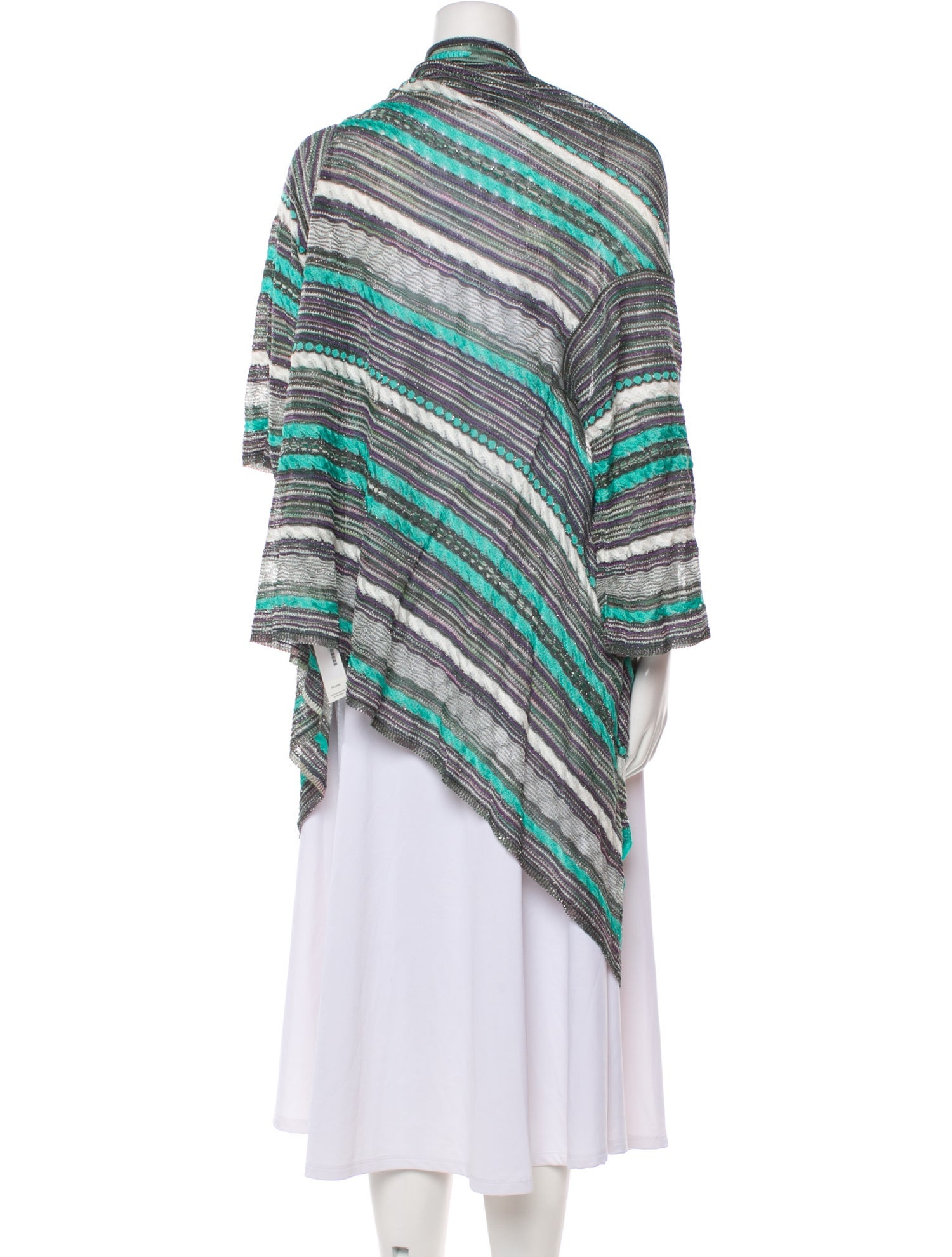 M Missoni Striped Open Front Sweater