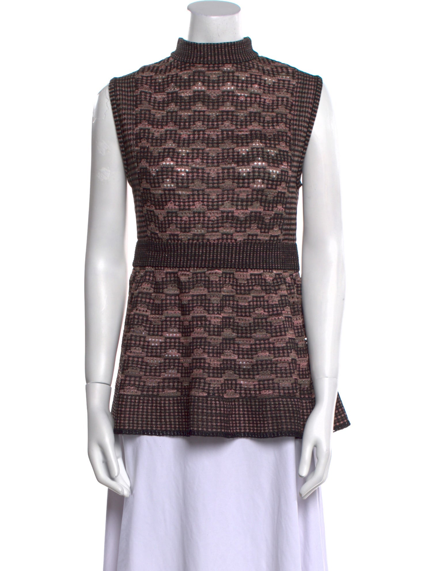M Missoni Printed Mock Neck Top