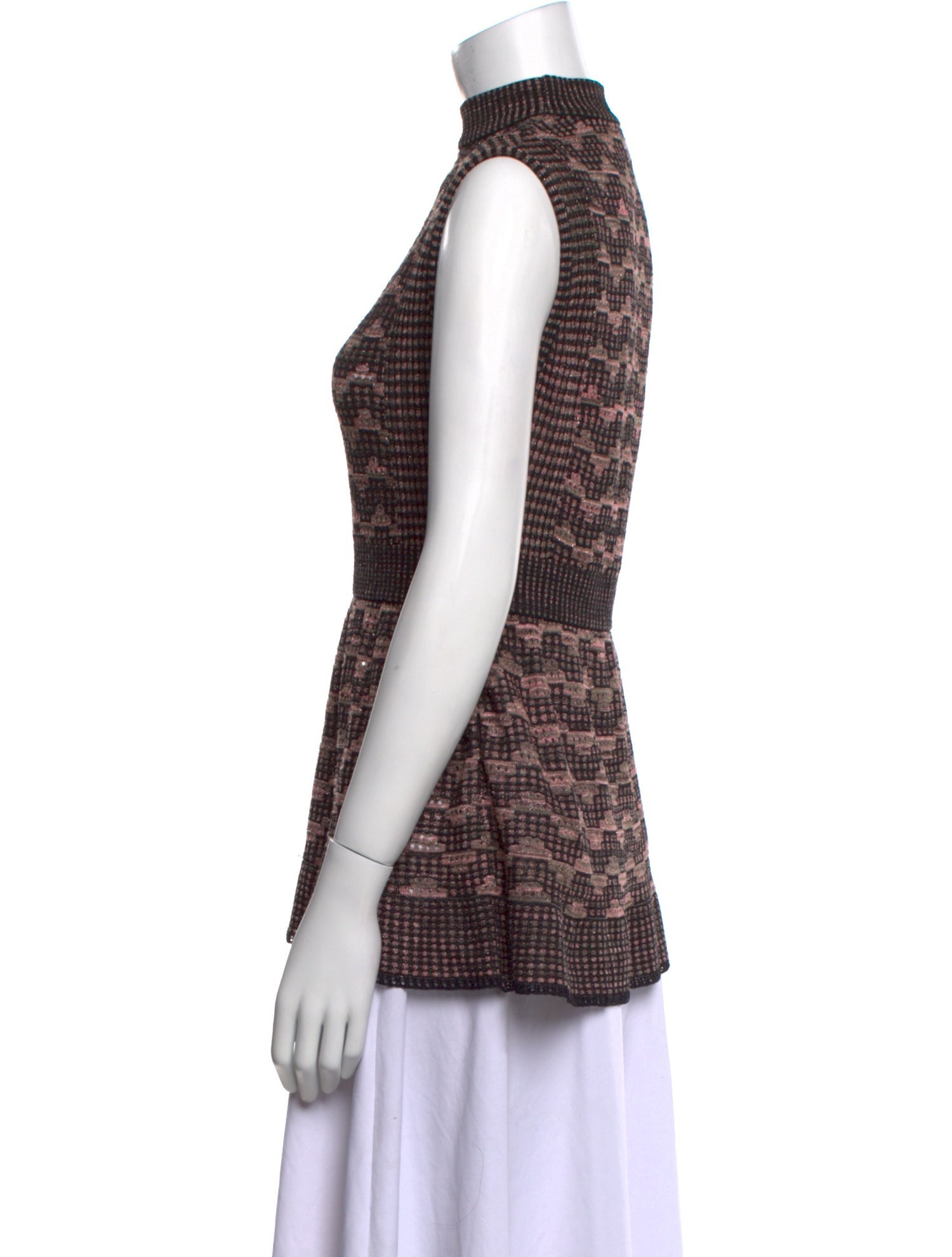 M Missoni Printed Mock Neck Top