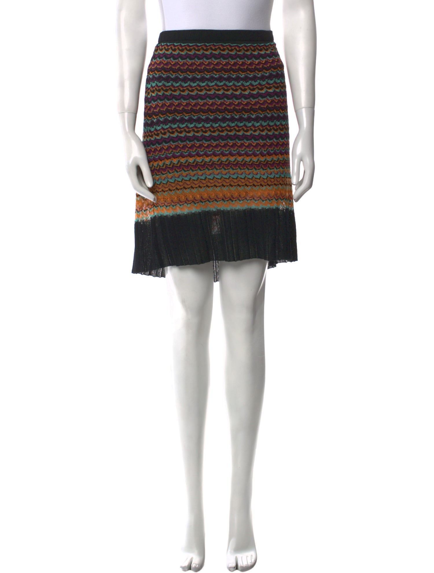 M Missoni Striped Knee-Length Skirt