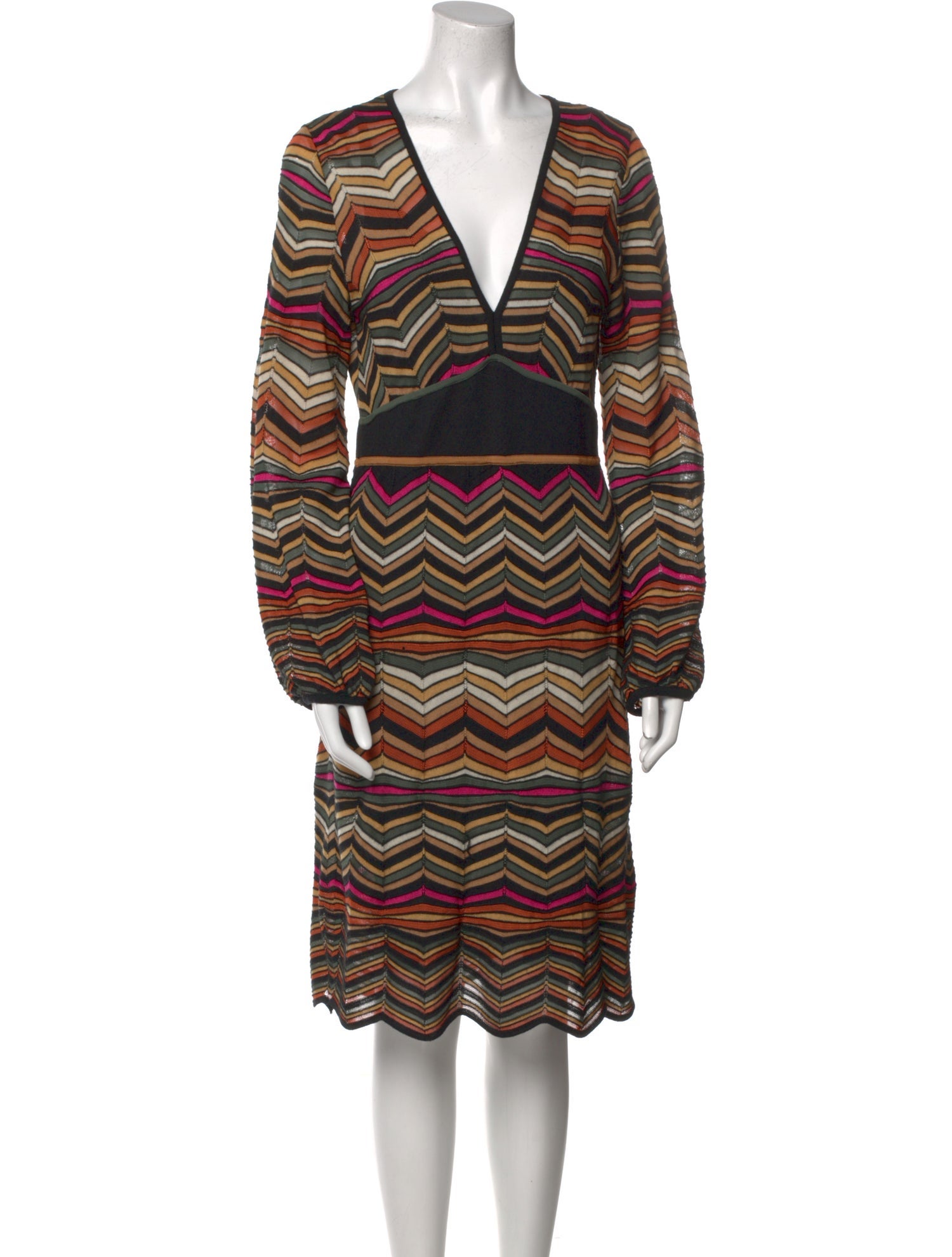 M Missoni Striped Knee-Length Dress