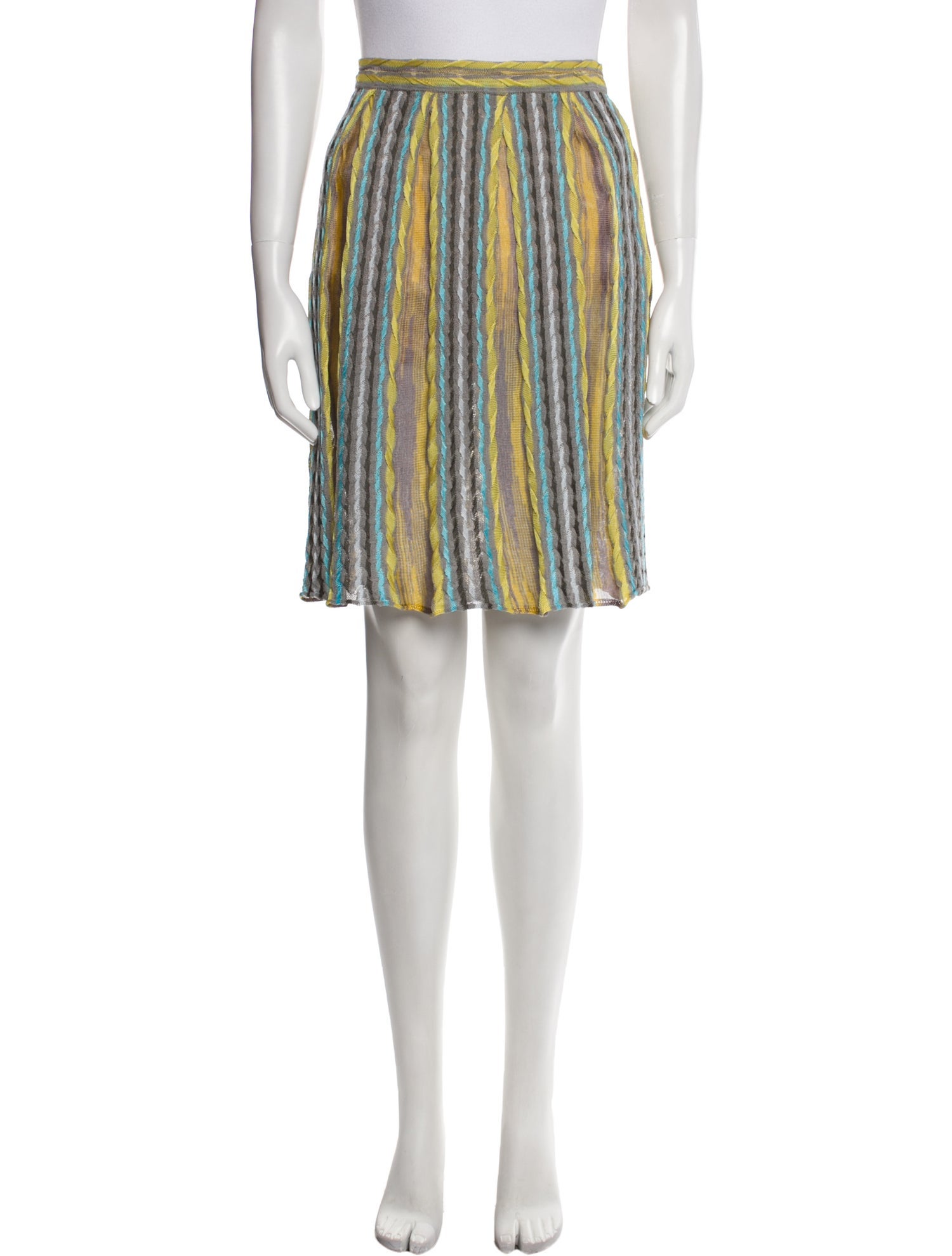 M Missoni Striped Knee-Length Skirt