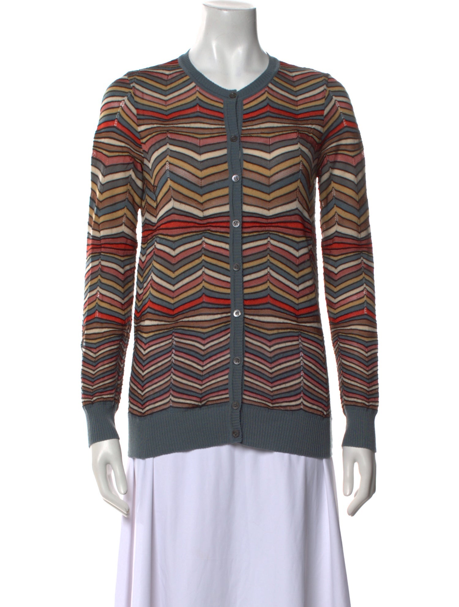 M Missoni Striped Crew Neck Sweater