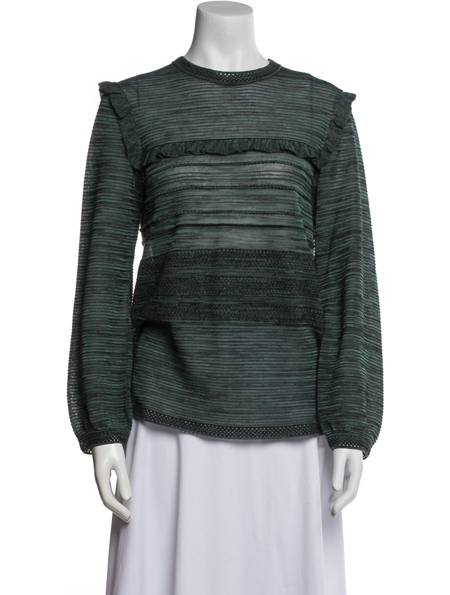 M Missoni Striped Crew Neck Blouse