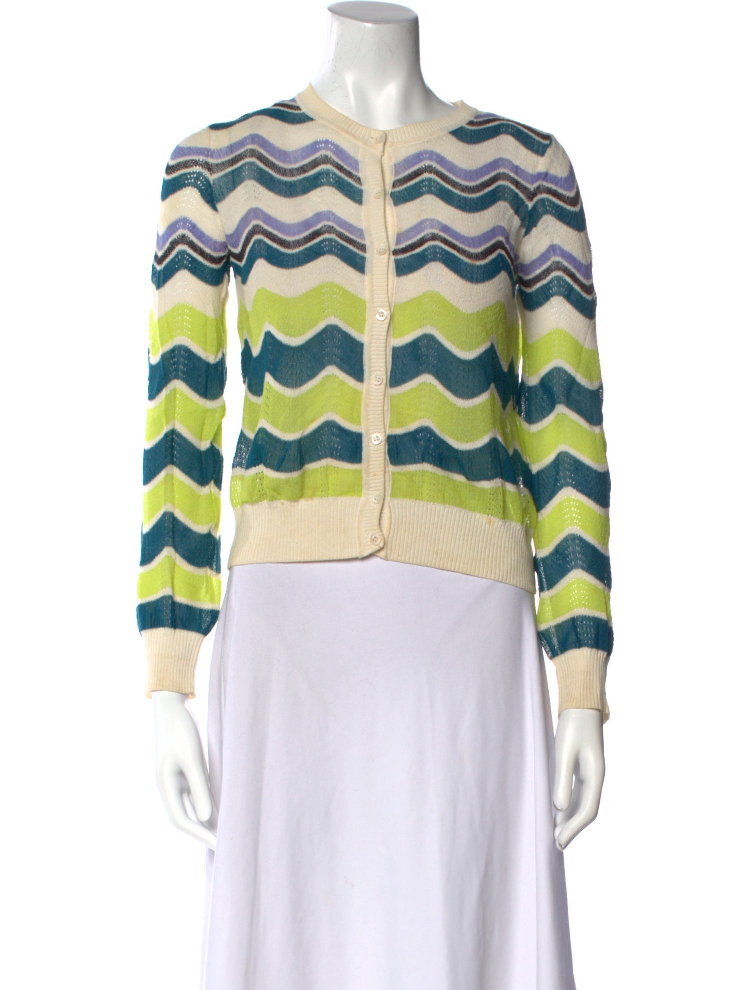 M Missoni Striped Crew Neck Sweater