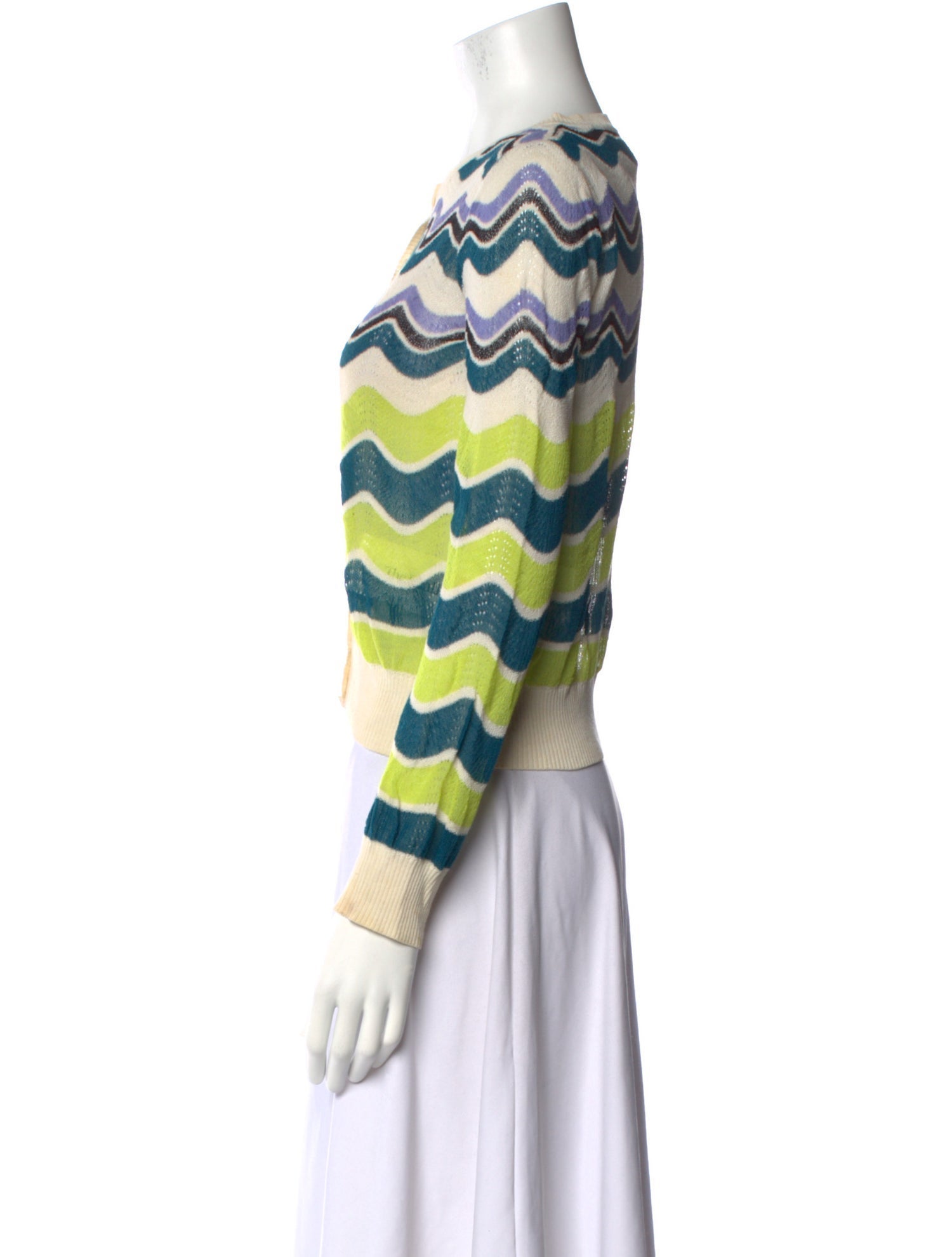 M Missoni Striped Crew Neck Sweater