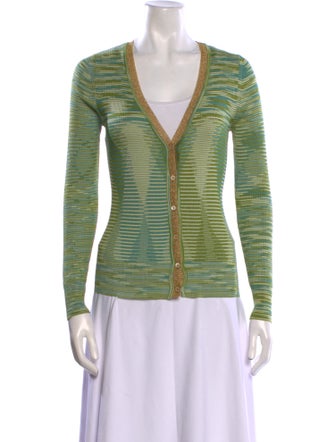 M Missoni Striped V-Neck Sweater