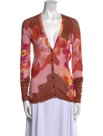 M Missoni Floral Print V-Neck Blouse