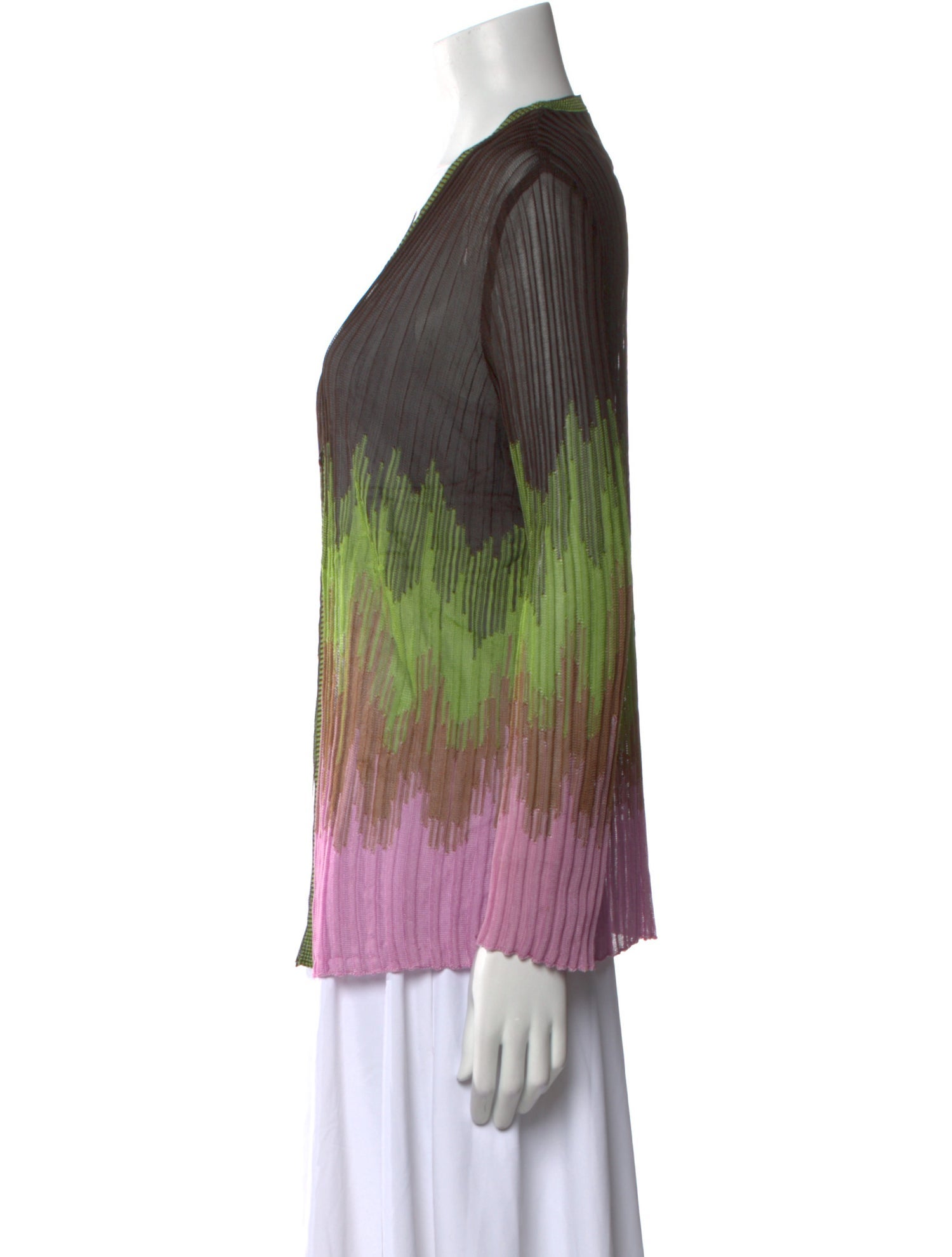 M Missoni Tie-Dye Print V-Neck Sweater