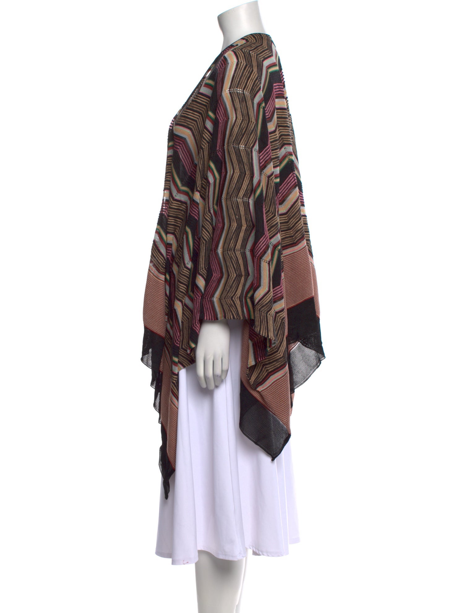 M Missoni Striped Open Front Sweater