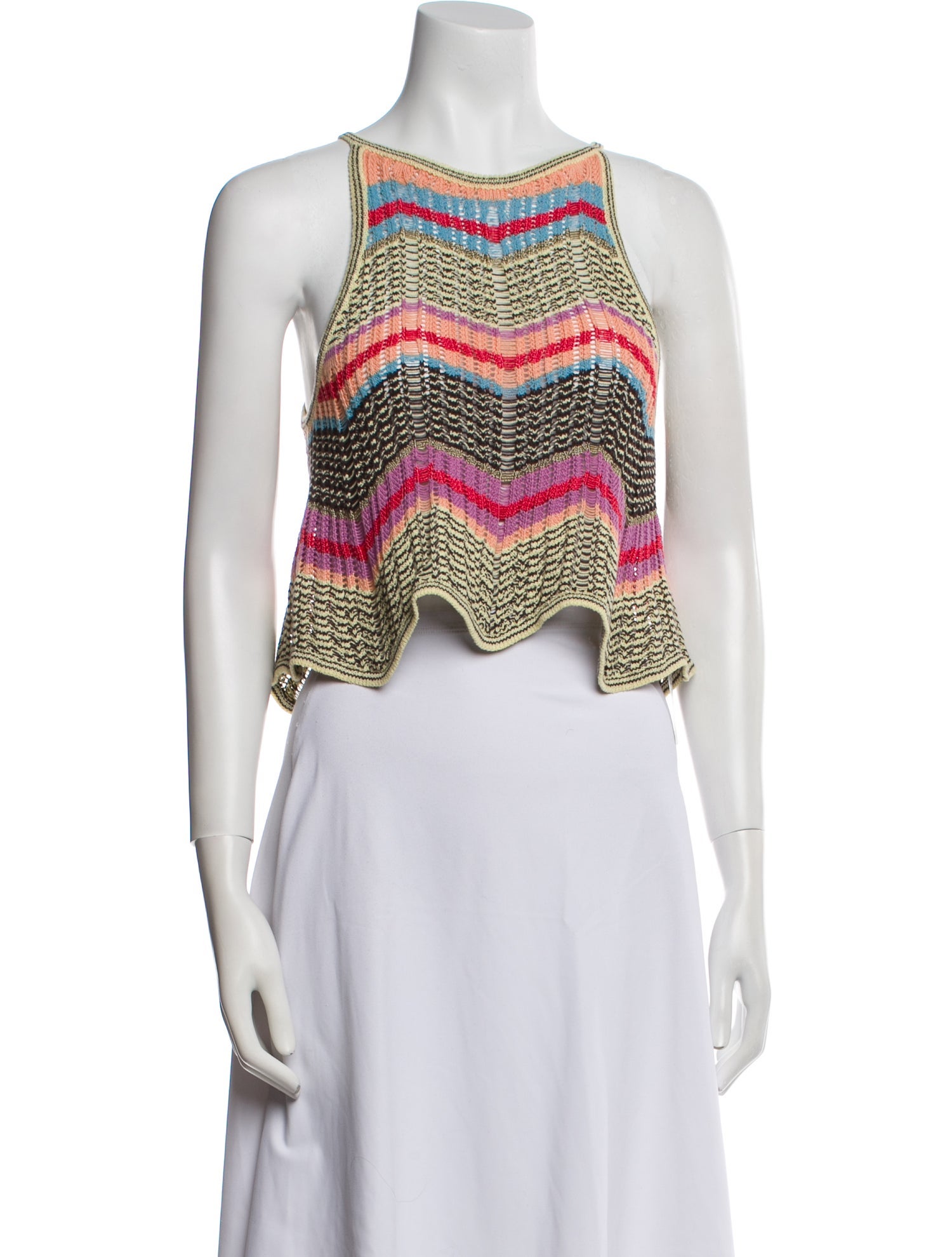 M Missoni Striped Square Neckline Crop Top