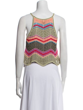 M Missoni Striped Square Neckline Crop Top