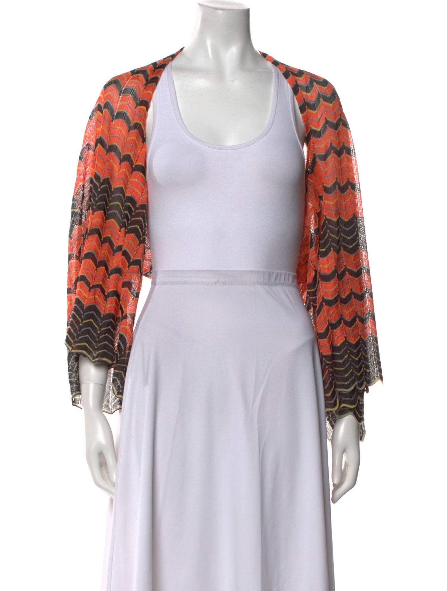 M Missoni Printed Open Front Sweater