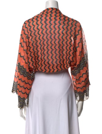 M Missoni Printed Open Front Sweater