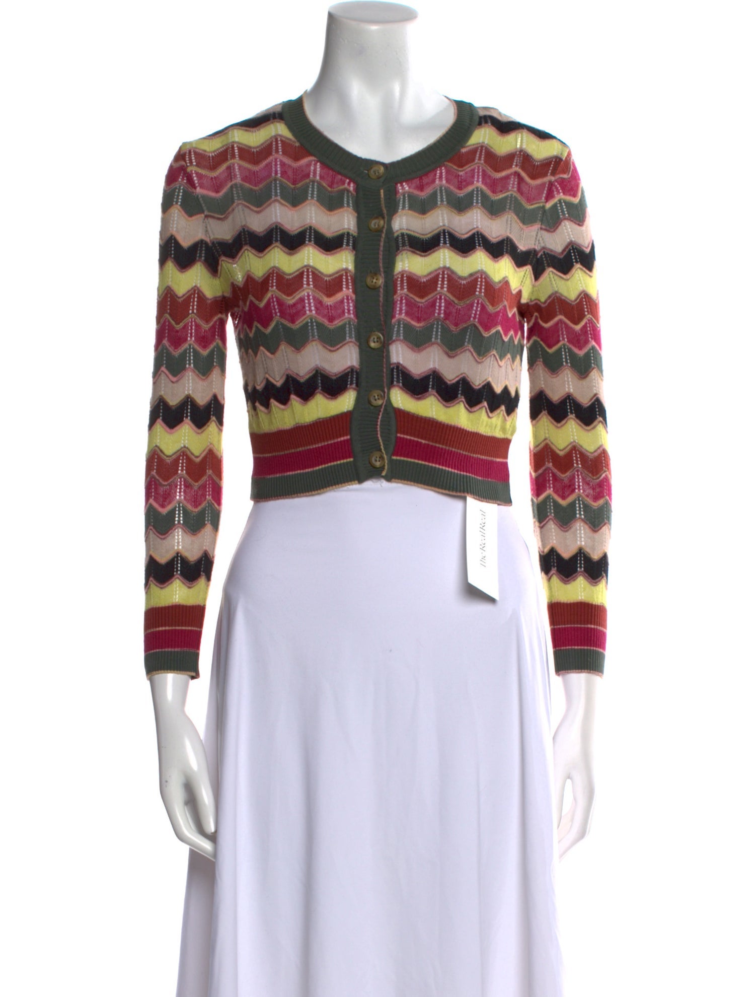 M Missoni Striped Crew Neck Sweater