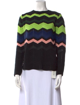 M Missoni Striped Crew Neck Sweater