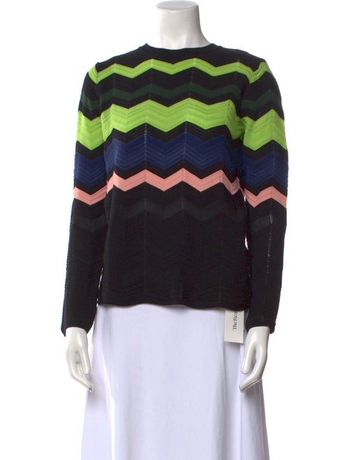 M Missoni Striped Crew Neck Sweater