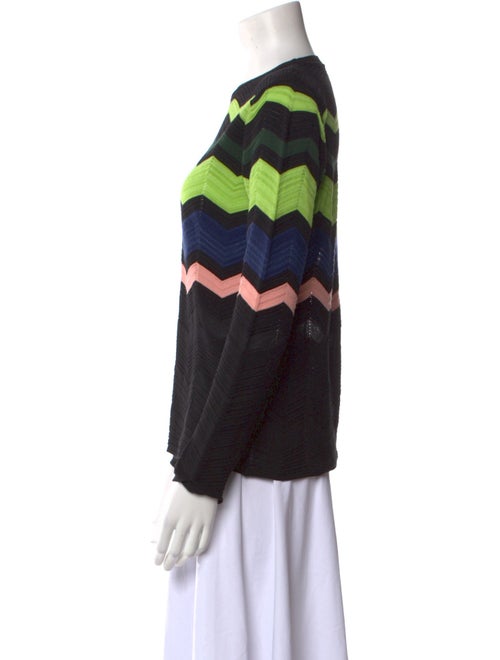 M Missoni Striped Crew Neck Sweater