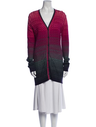 M Missoni Striped V-Neck Sweater