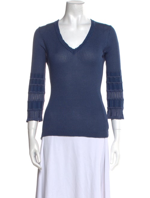 M Missoni V-Neck Three-Quarter Sleeve Top