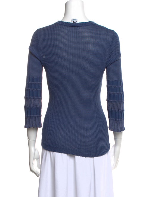 M Missoni V-Neck Three-Quarter Sleeve Top