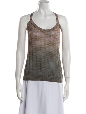 M Missoni Linen Scoop Neck Top