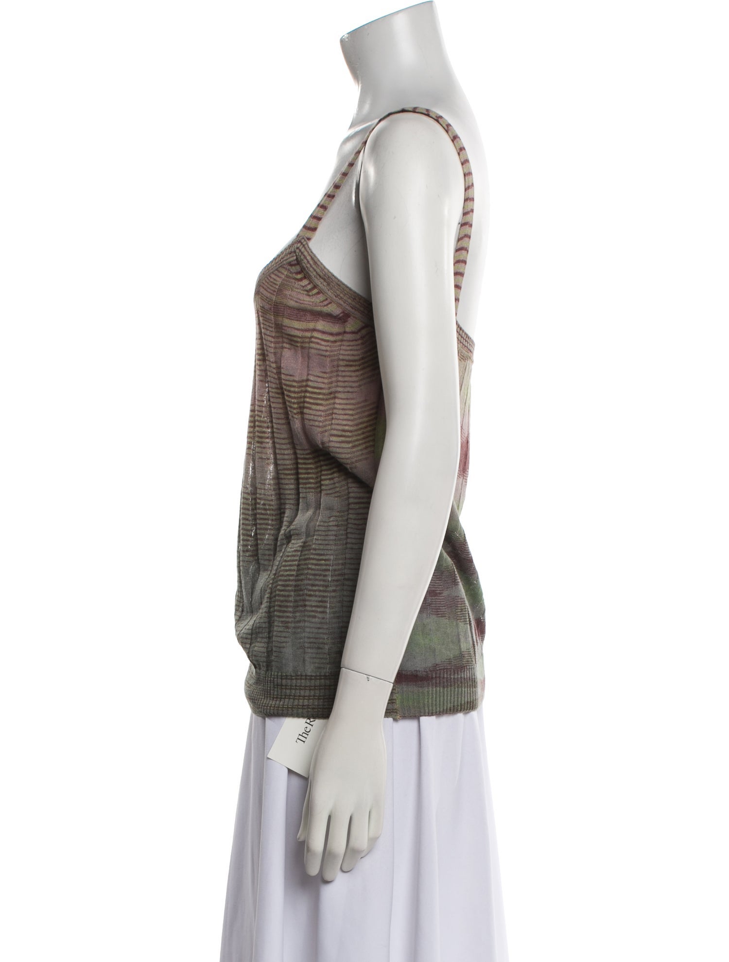 M Missoni Linen Scoop Neck Top