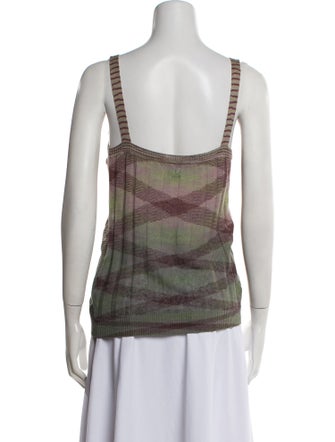 M Missoni Linen Scoop Neck Top