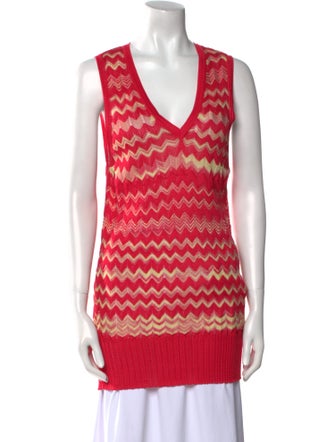 M Missoni Striped V-Neck Sweater