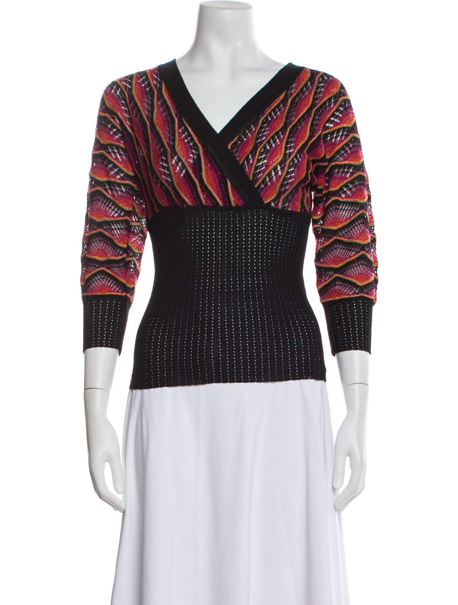 M Missoni Printed V-Neck Sweater