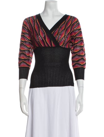 M Missoni Printed V-Neck Sweater