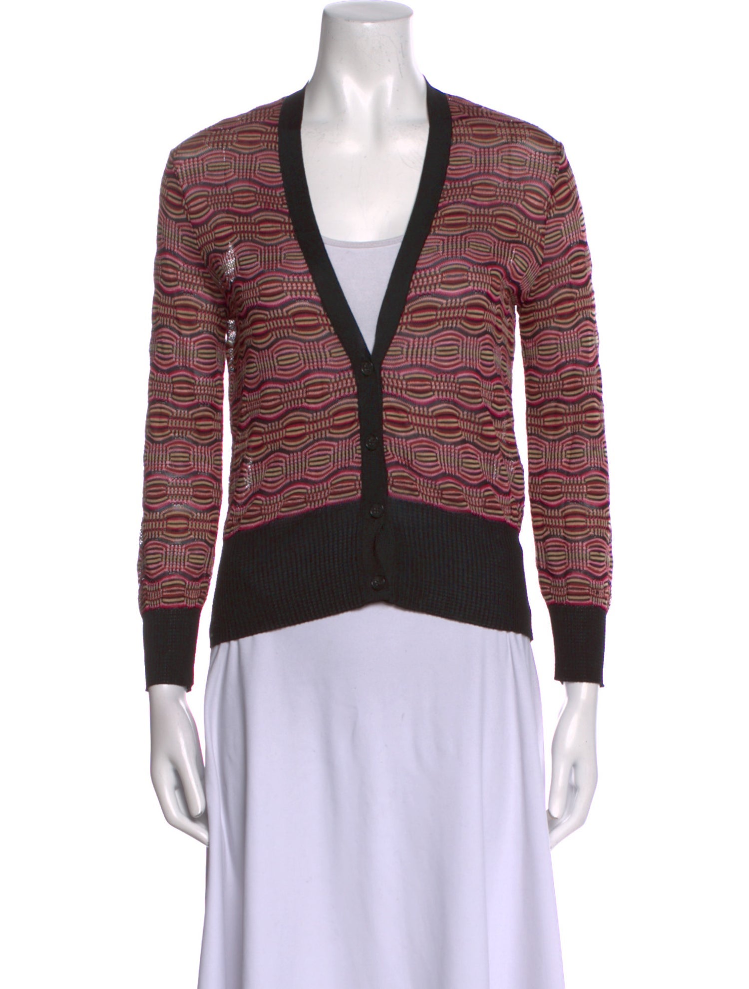 M Missoni Printed V-Neck Sweater