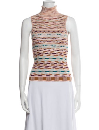 M Missoni Printed Turtleneck Top