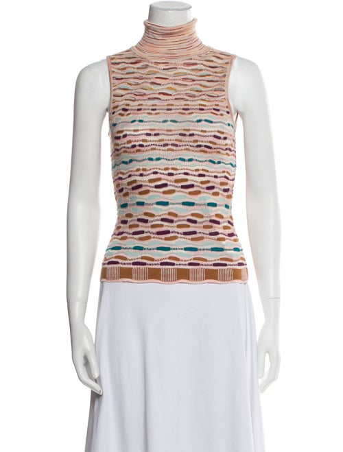 M Missoni Printed Turtleneck Top