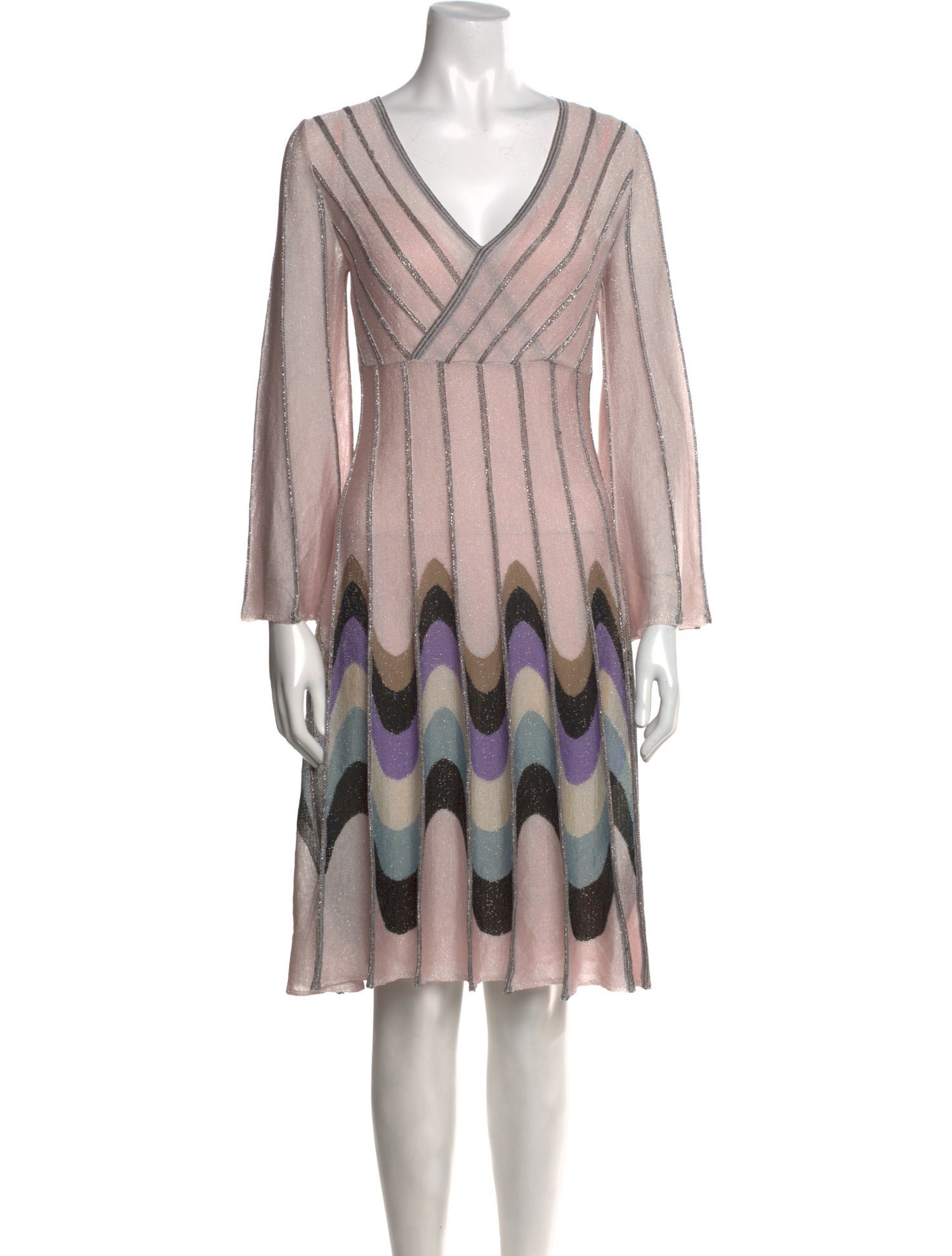 M Missoni Striped Knee-Length Dress
