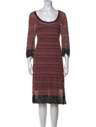 M Missoni Striped Midi Length Dress
