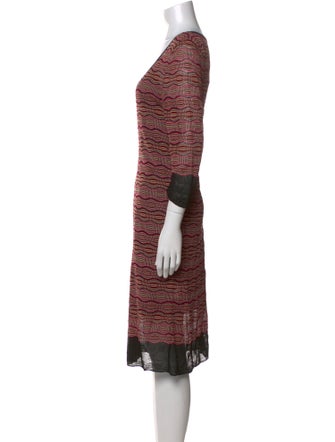 M Missoni Striped Midi Length Dress