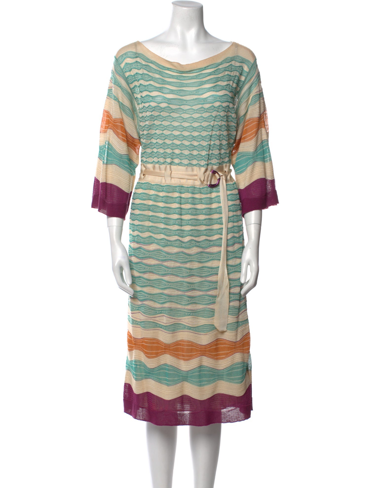 M Missoni Striped Midi Length Dress