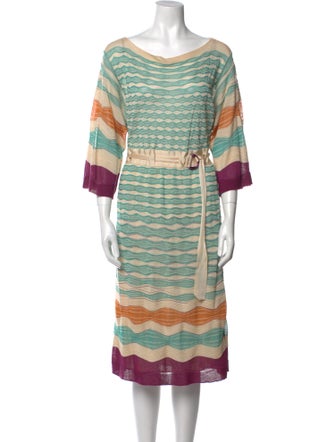 M Missoni Striped Midi Length Dress