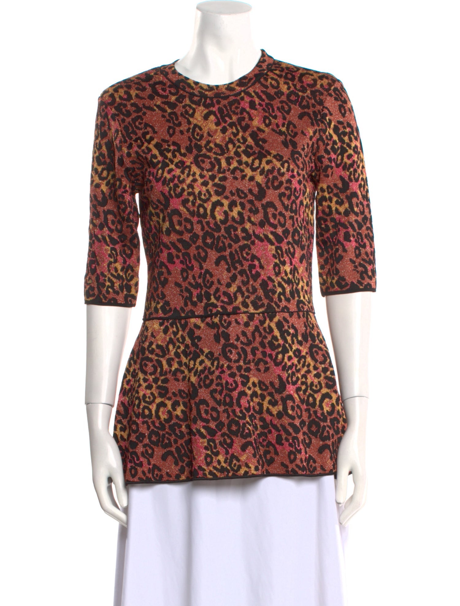 M Missoni Crochet Animal Print Top