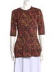 M Missoni Crochet Animal Print Top