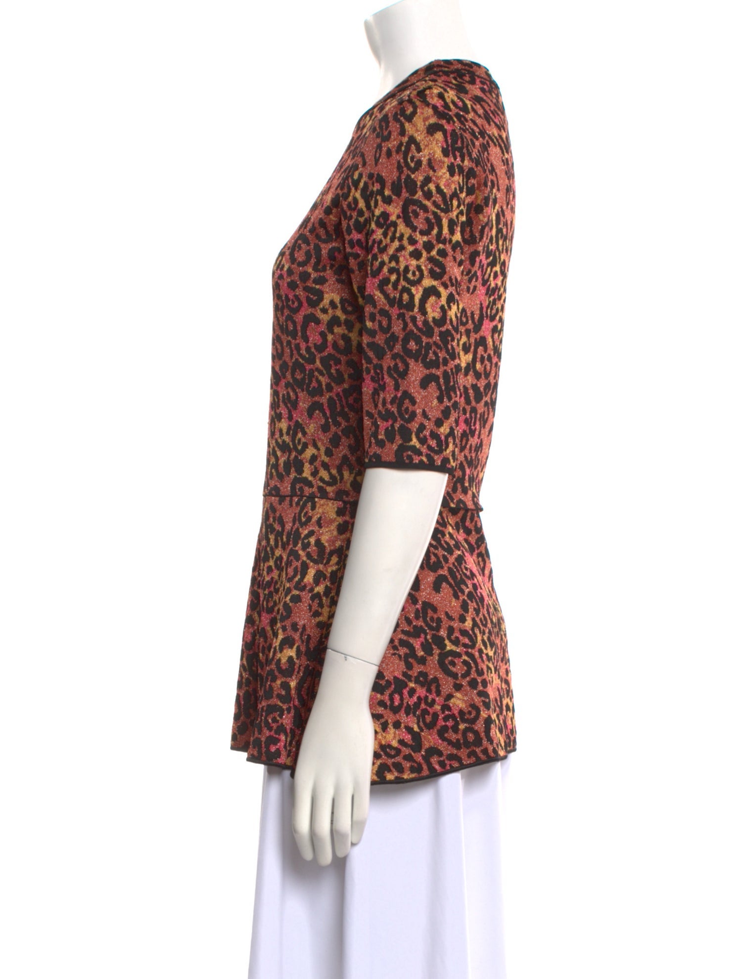 M Missoni Crochet Animal Print Top