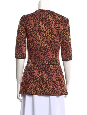 M Missoni Crochet Animal Print Top