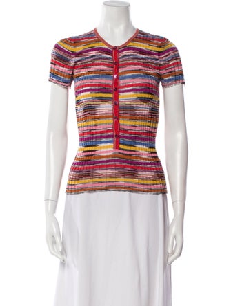 M Missoni Striped Crew Neck Crop Top