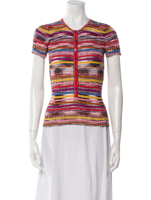 M Missoni Striped Crew Neck Crop Top