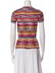 M Missoni Striped Crew Neck Crop Top