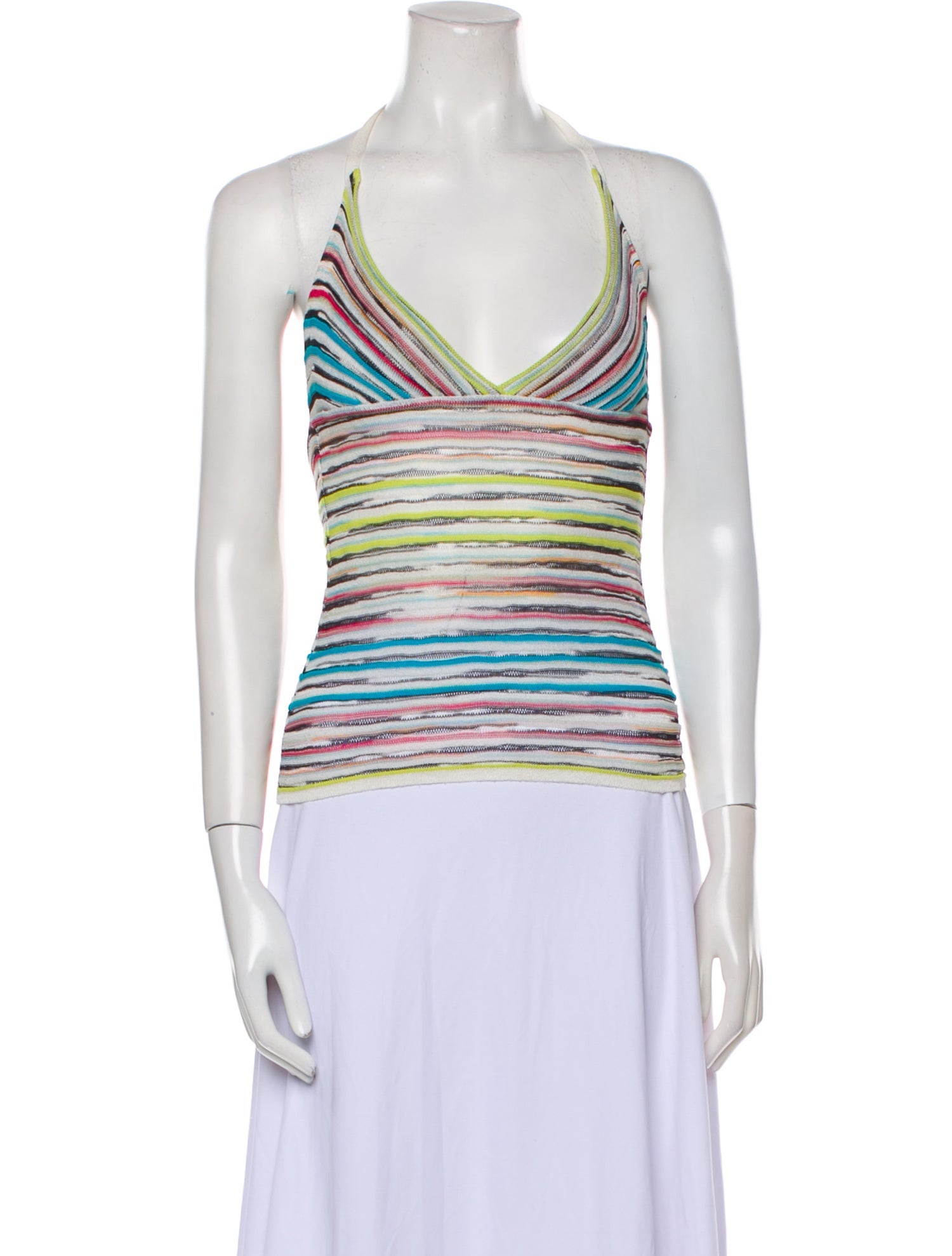 M Missoni Striped V-Neck Top