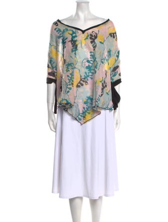 M Missoni Printed Bateau Neckline Blouse