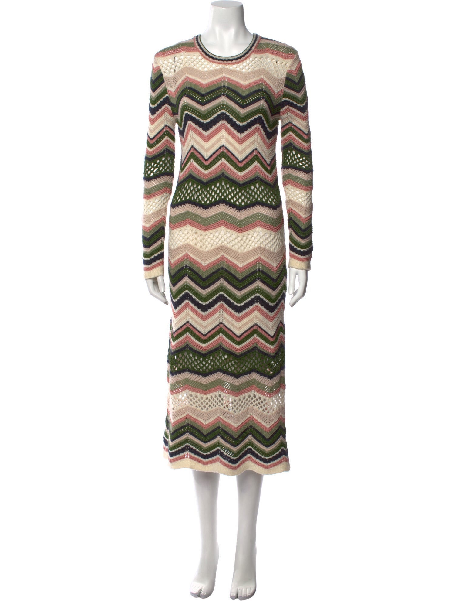 M Missoni Striped Midi Length Dress